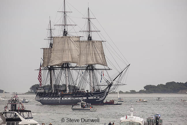 Constitution, with sails, Boston